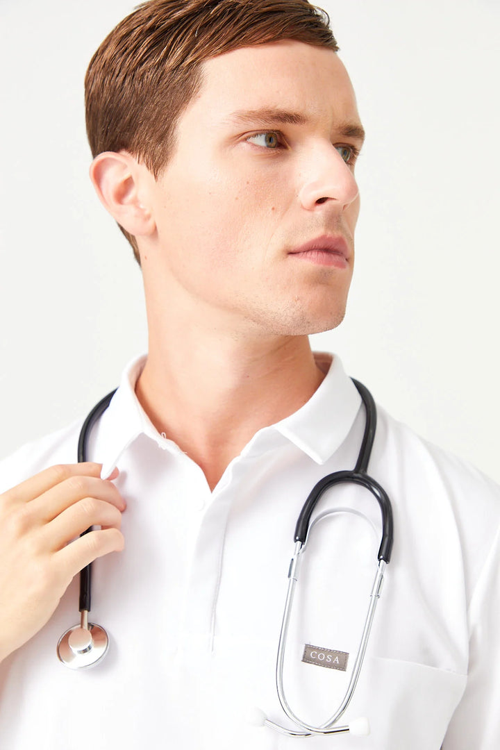 Fit Medical 03 Мъжка туника – Цвят Бял