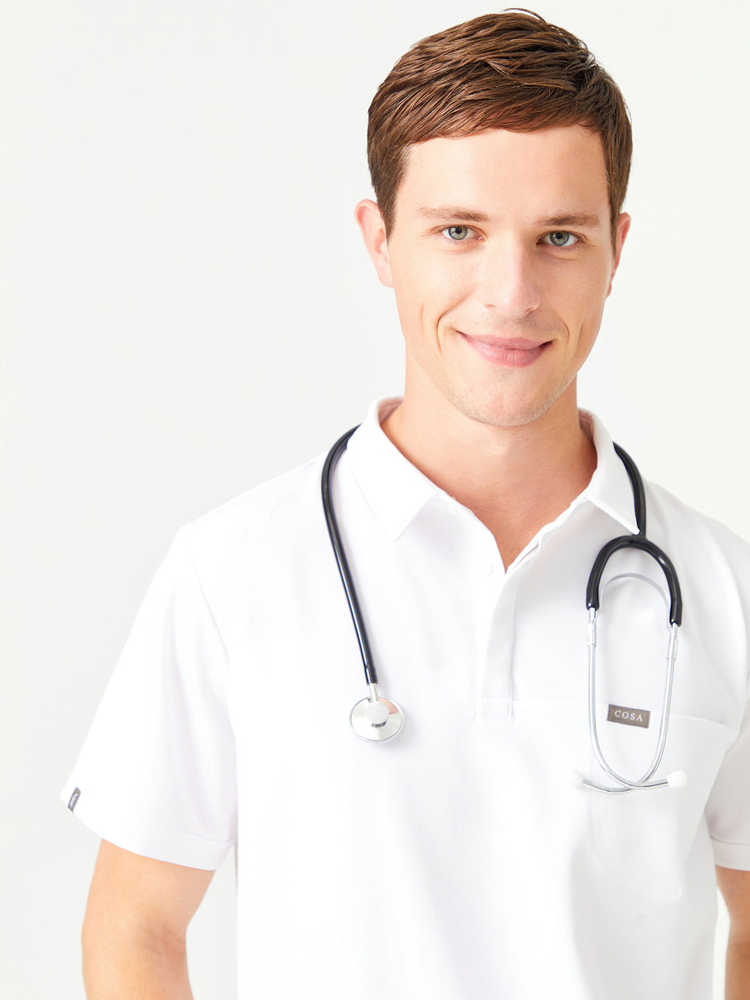 Fit Medical 03 Мъжка туника – Цвят Бял