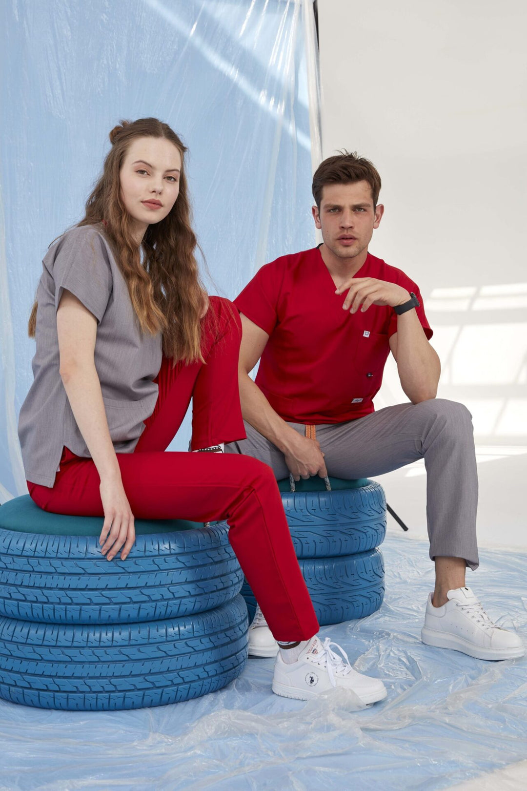 Fit Medical Premium униформa - Цвят Червен-меланж