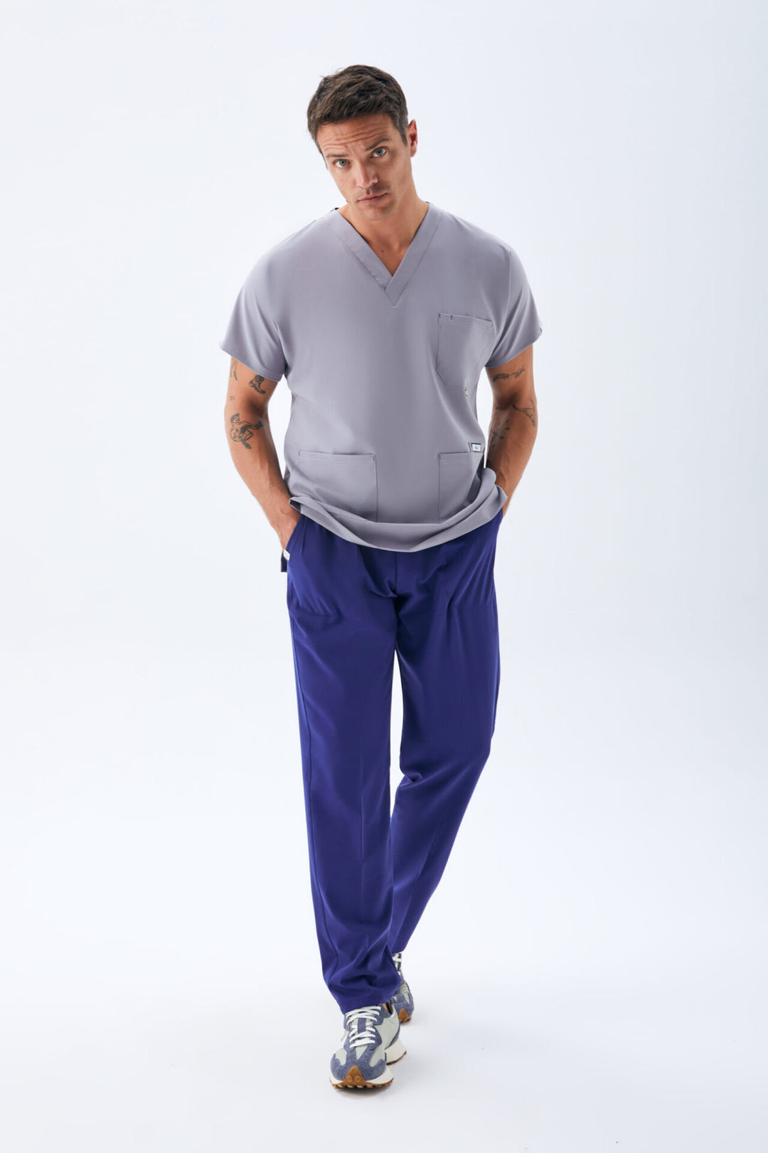 Fit Medical Premium униформa - Цвят Cив - Кралско синьо